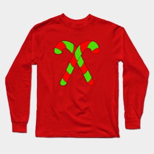 RED And Green Christmas Candy Cane Long Sleeve T-Shirt